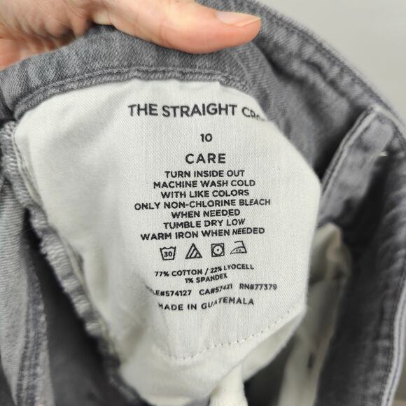 Ann Taylor The Straight Crop Jeans Womens 10 Gray Wash Preppy Stretch - Picture 8 of 9